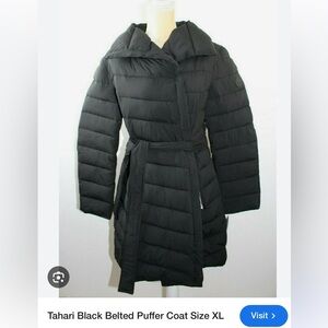 T Tahari Women's Asymmetrical Black Puffer Jacket